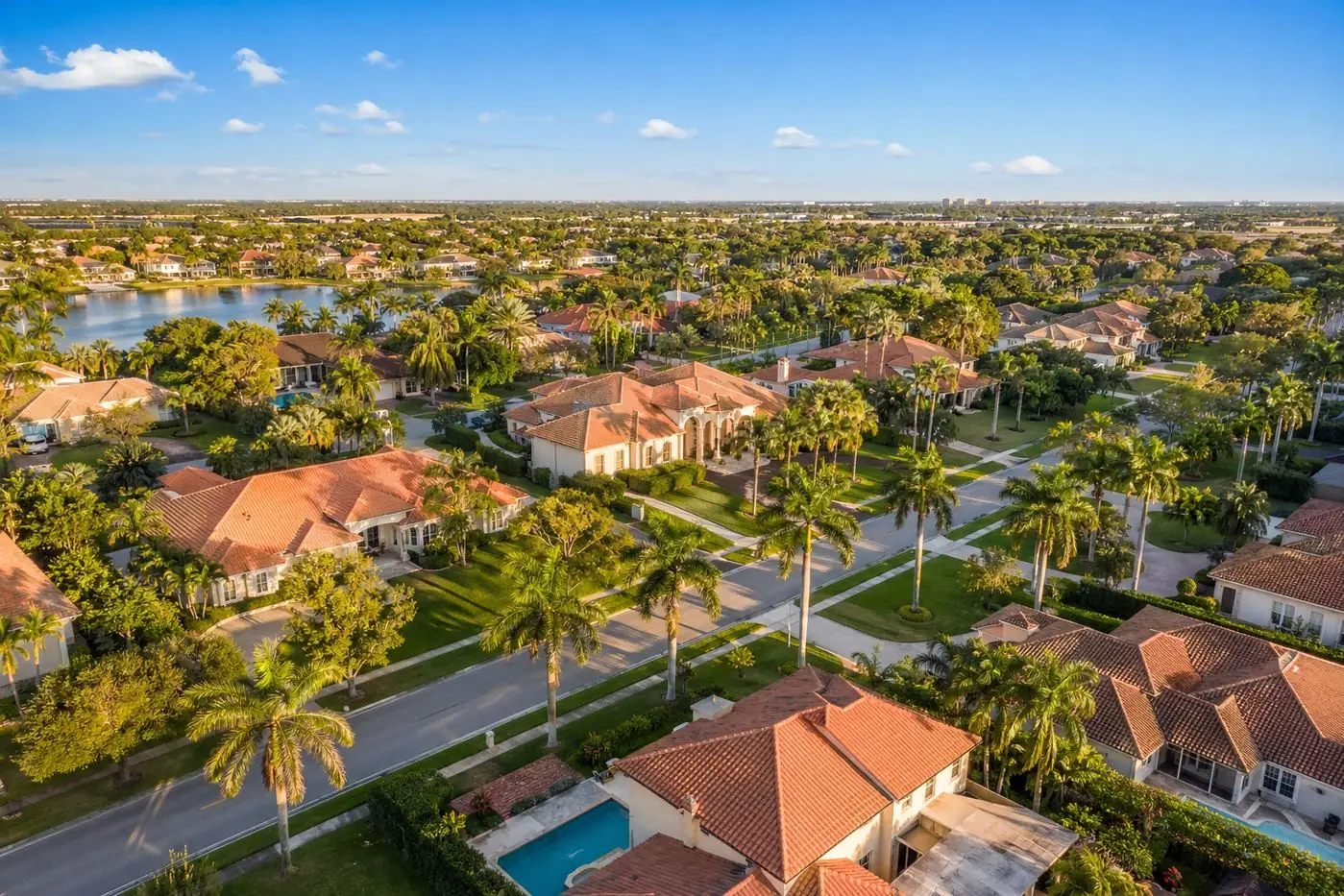 Representative aerial view of a South Florida residential community
